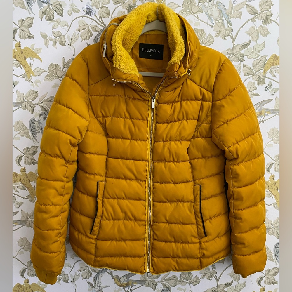 Bellivera Sz Med Yellow puffer coat